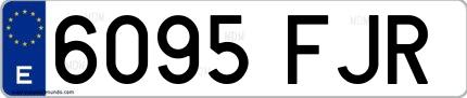 Ejemplo de matrícula española 6095 FJR