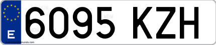Ejemplo de matrícula de coche ordinaria 6095 KZH