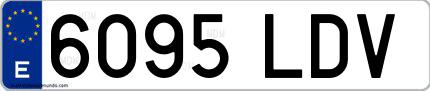 Ejemplo de matrícula española 6095 LDV