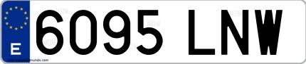 Ejemplo de matrícula española 6095 LNW