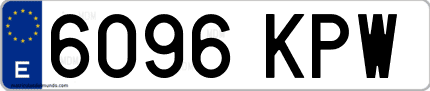 Ejemplo de matrícula de coche ordinaria 6096 KPW