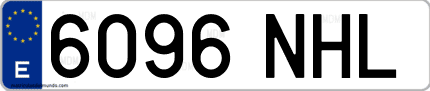 Ejemplo de matrícula de coche ordinaria 6096 NHL