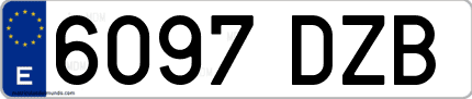 Ejemplo de matrícula de coche ordinaria 6097 DZB