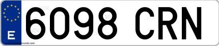 Ejemplo de matrícula española 6098 CRN