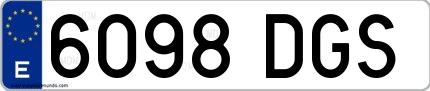 Ejemplo de matrícula española 6098 DGS