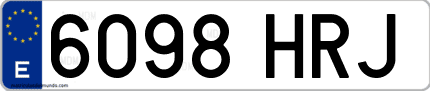 Ejemplo de matrícula de coche ordinaria 6098 HRJ