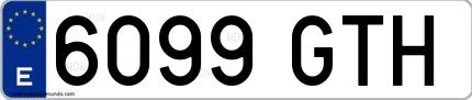 Ejemplo de matrícula española 6099 GTH