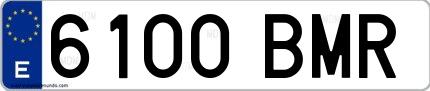 Ejemplo de matrícula española 6100 BMR