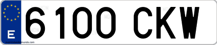 Ejemplo de matrícula de coche ordinaria 6100 CKW
