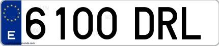 Ejemplo de matrícula española 6100 DRL