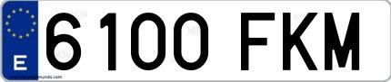 Ejemplo de matrícula española 6100 FKM