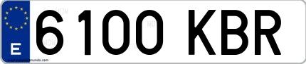 Ejemplo de matrícula española 6100 KBR