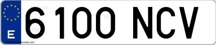 Ejemplo de matrícula española 6100 NCV