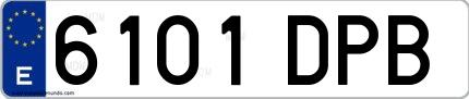 Ejemplo de matrícula española 6101 DPB