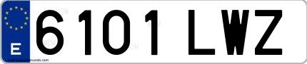 Ejemplo de matrícula española 6101 LWZ