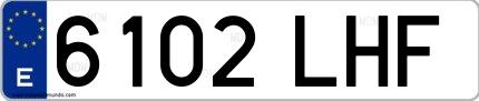 Ejemplo de matrícula española 6102 LHF