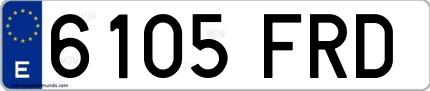 Ejemplo de matrícula española 6105 FRD
