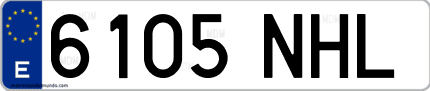 Ejemplo de matrícula de coche ordinaria 6105 NHL