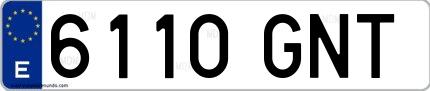 Ejemplo de matrícula española 6110 GNT