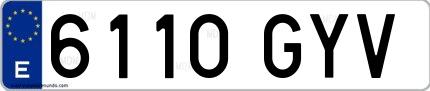 Ejemplo de matrícula española 6110 GYV