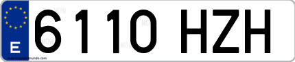 Ejemplo de matrícula de coche ordinaria 6110 HZH