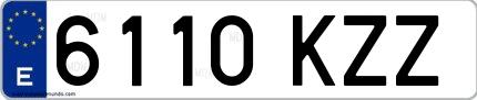 Ejemplo de matrícula española 6110 KZZ