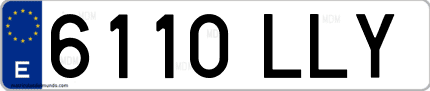 Ejemplo de matrícula de coche ordinaria 6110 LLY