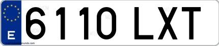 Ejemplo de matrícula española 6110 LXT