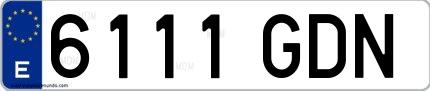 Ejemplo de matrícula española 6111 GDN