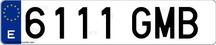 Ejemplo de matrícula española 6111 GMB