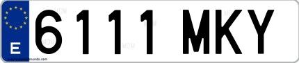 Ejemplo de matrícula española 6111 MKY