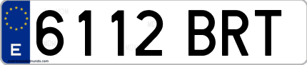 Ejemplo de matrícula de coche ordinaria 6112 BRT