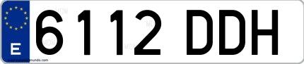 Ejemplo de matrícula española 6112 DDH