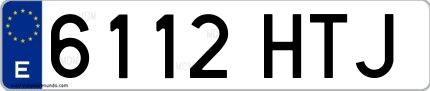 Ejemplo de matrícula española 6112 HTJ