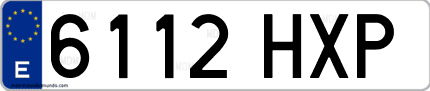 Ejemplo de matrícula de coche ordinaria 6112 HXP