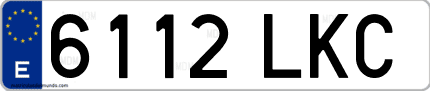 Ejemplo de matrícula de coche ordinaria 6112 LKC