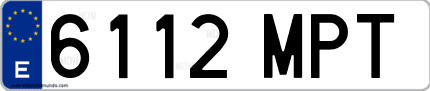 Ejemplo de matrícula de coche ordinaria 6112 MPT