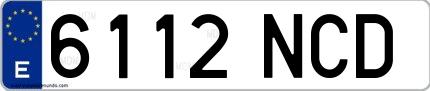 Ejemplo de matrícula española 6112 NCD