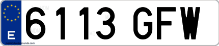 Ejemplo de matrícula de coche ordinaria 6113 GFW