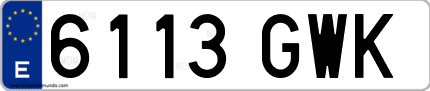 Ejemplo de matrícula de coche ordinaria 6113 GWK