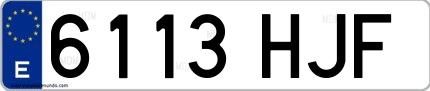 Ejemplo de matrícula española 6113 HJF