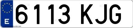 Ejemplo de matrícula española 6113 KJG