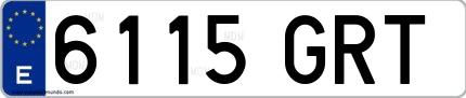 Ejemplo de matrícula española 6115 GRT