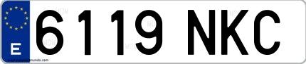 Ejemplo de matrícula española 6119 NKC