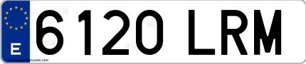 Ejemplo de matrícula española 6120 LRM