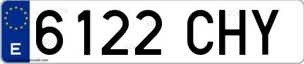 Ejemplo de matrícula española 6122 CHY