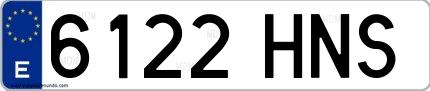Ejemplo de matrícula española 6122 HNS
