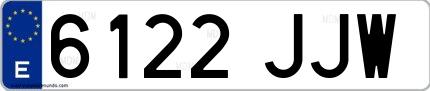 Ejemplo de matrícula española 6122 JJW