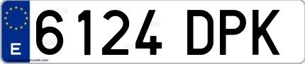 Ejemplo de matrícula española 6124 DPK