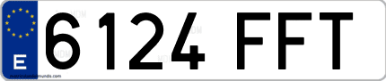 Ejemplo de matrícula de coche ordinaria 6124 FFT